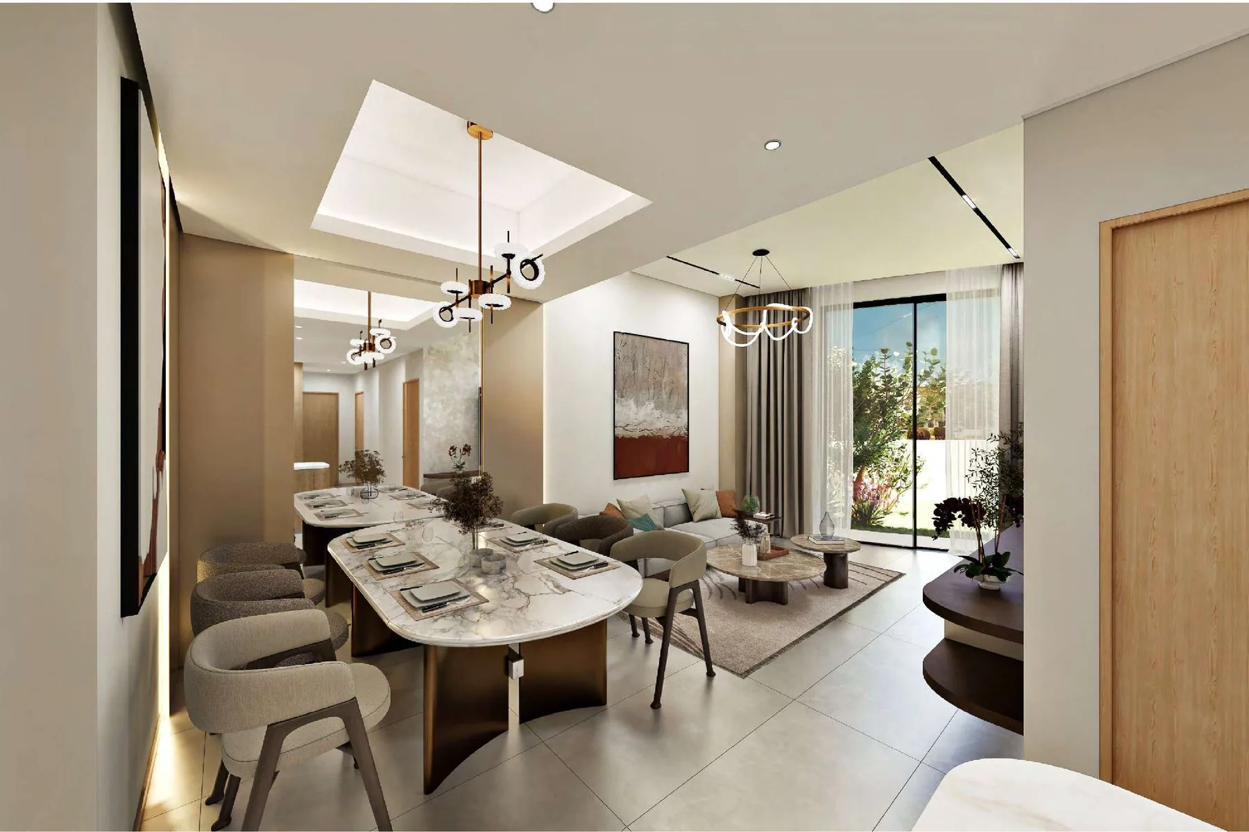Dining and living area