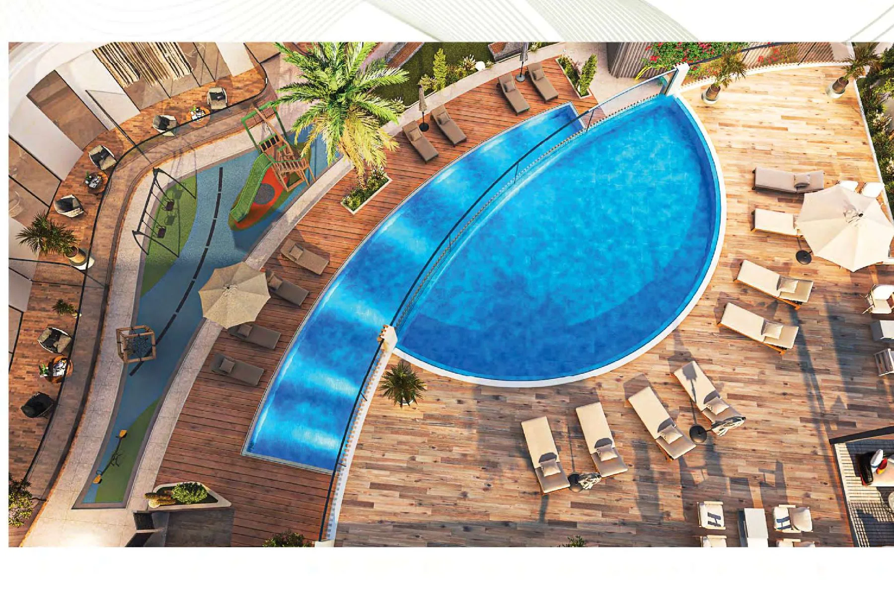 Pool deck from above